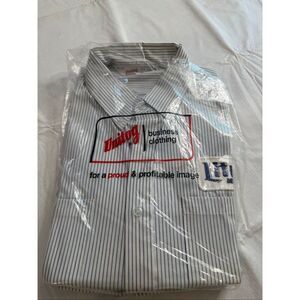 Unitog Miller Lite Beer Vintage Button Up Work Shirt Size 15-15 1/2 Reg NOS